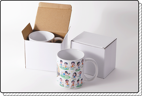 マグカップは一点ずつ丁寧にホワイトボックスに入れてお届け